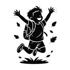 Fototapeta premium Squirrel Silhouette Illustration Eating Acorn on Pile Black and White Design, a Wildlife Scene Depicting Nature's Charm in a Graphic Style