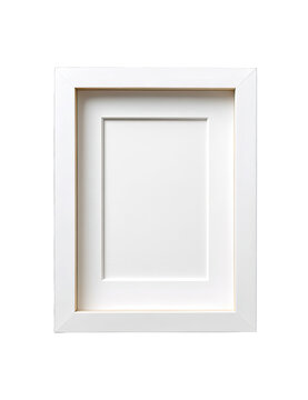 Empty white picture frame