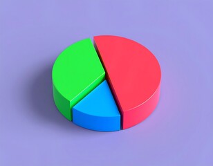 Obraz premium Colorful 3D pie chart on a muted background