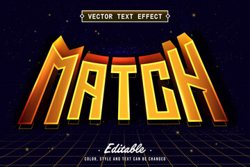 Editable Retro Match Text Effect Vector