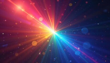 Naklejka premium Prismatic rainbow light refraction, vibrant spectral hues , abstract, colors