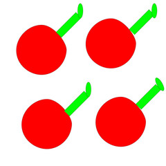 red and green circle, funny apple