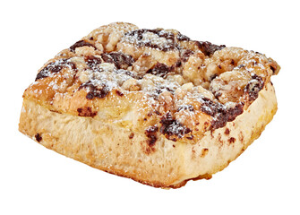 Square bread cake cut out isolated transparent background