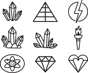 Collection of Geometric and Natural Icons symbol