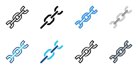Chain icon set multiple style collection 
