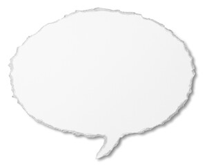 Fototapeta premium 楕円形の吹き出しの形に切り取られた、白いボール紙