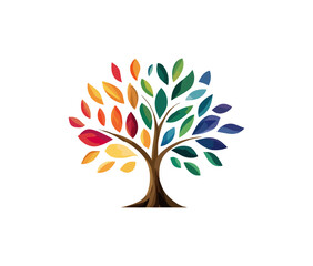 Colorful rainbow tree illustration