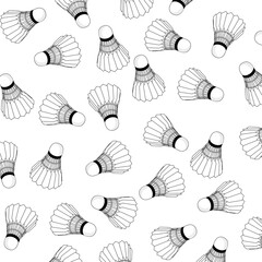 Badminton Shuttlecock Seamless Pattern Vector on Transparent Background. Perfect for sports design, wallpaper, fabric print, and wrapping paper.