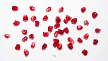 Scattered Pomegranate Seeds Juicy, Red, AntioxidantRich, Healthy, Sweet, Fresh, Vitamin C, Natural, 