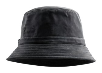 Stylish black bucket hat urban fashion product isolated on transparent background