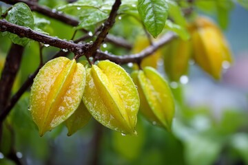 Starfruit on the starfruit tree , Generative AI