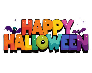 3d text happy Halloween vector illustration