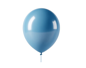 Single Light Blue Balloon With Gradient on Transparent Background, PNG