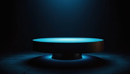 Illuminated empty pedestal in the dark vector template . 7