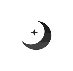Crescent moon and star graphic design