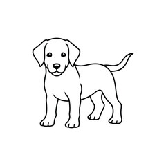 Dog line art, pet line art, Baby dog, cute dog