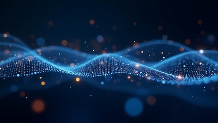 Obraz premium Abstract Digital Data Flow Visualization, Futuristic Network Concept Design