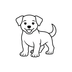Dog line art, pet line art, Baby dog, cute dog