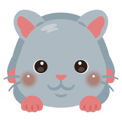 うつ伏せになったネズミのイラスト