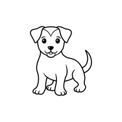 Dog line art vector, Animal dog, cute dog, babay dog