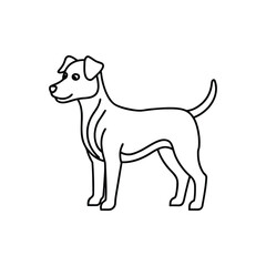 Dog line art vector, Animal dog, cute dog, babay dog