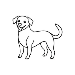 Dog line art vector, Animal dog, cute dog, babay dog