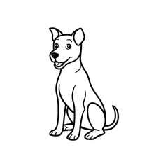 Dog line art vector, Animal dog, cute dog, babay dog