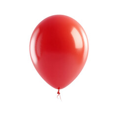 Single Red Balloon With A Knotted String Against Transparent Background, PNG