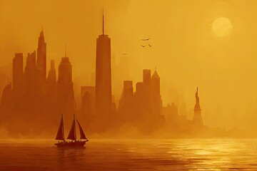 Sunset Seascape Silhouette