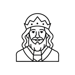 King line art drawing, King line art vector, Royal king line art