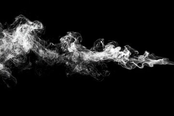 White Smoke Cloud on Black