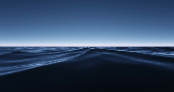 Wave sea beach and blue sky abstract background. Nature and summer concept. 3d render.	