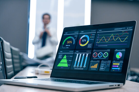 Business data dashboard provide business intelligence analytic for marketing strategy planning snugly with big data set to analyze customer demands and foreseeing business future.