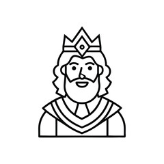 King line art drawing, King line art vector, Royal king line art