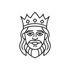King line art drawing, King line art vector, Royal king line art