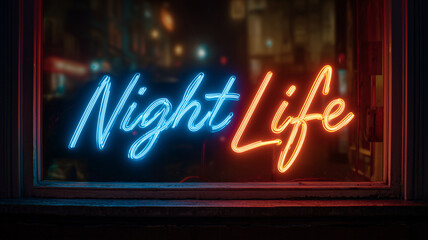 A Night Life Neon Sign