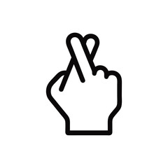 Obraz premium Fingers crossed for good luck wish concept outline icon symbolic gesture isolated vector illustration representing hope anticipation positive thinking