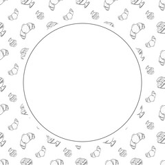 hand drawn food and beverage frame background