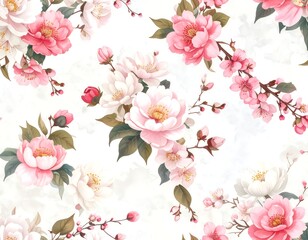 Fototapeta premium Floral Print Seamless Pattern