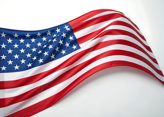 Obraz premium Close up of a waving american flag with red and white stripes and blue field with white stars