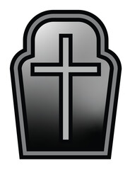 Flat Vector Illustration of a Tombstone Icon