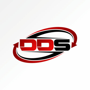 Logo design graphic concept creative premium vector stock image top sell ellipse cut swoosh fast stripe emblem initial DDS inside to tamplate element