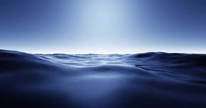 Wave sea beach and blue sky abstract background. Nature and summer concept. 3d render.	
