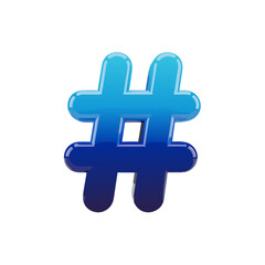 Fototapeta premium Flat black hashtag symbol vector, clean minimal design, isolated on white background, high-resolution vector for social media and UI.