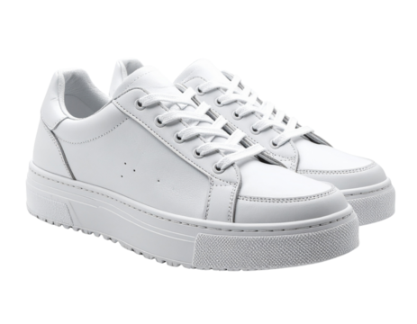  Modern Sneakers in Overhead Flat Lay Position, Casual Fashion Look, Isolated