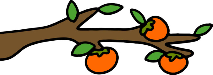 라인드로잉 감나무 추석 한가위 장식