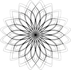 Obraz premium Vector vector art of intricate floral mandala pattern with delicate lines transparent background