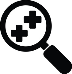 Obraz premium Magnifying glass with plus signs zoom search