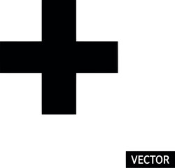 Vector vector art of black plus sign transparent background
