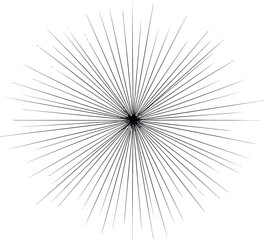 Obraz premium Vector vector art of black abstract starburst or explosion line art transparent background